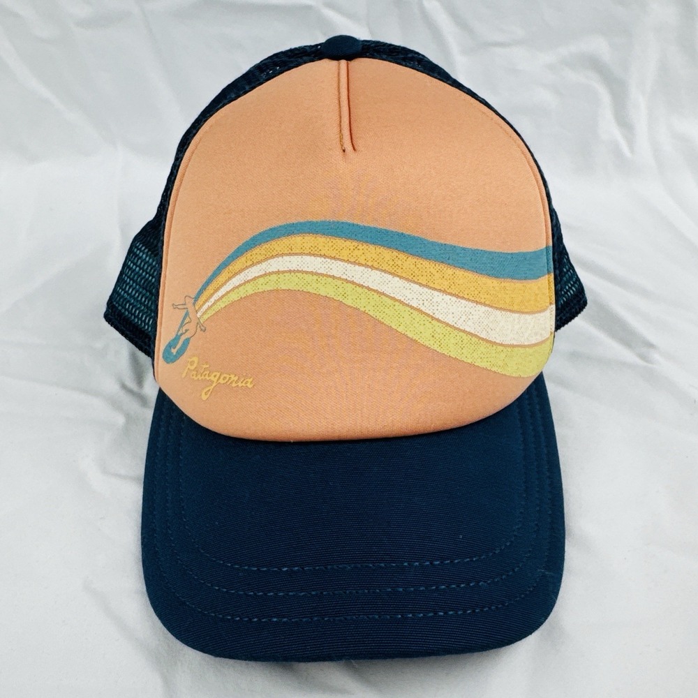 Patagonia Trucker Hat Retro Surf Rainbow Wave Netplus Snapback Mesh Cap